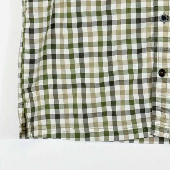 Outdoor Research OR Tan Green Plaid Short Sleeve Button Front Shirt Men's Medium - Picture 4 of 8